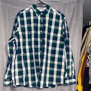 J. Crew Navy and White Checkered Shirt